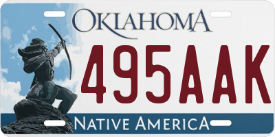 OK license plate 495AAK