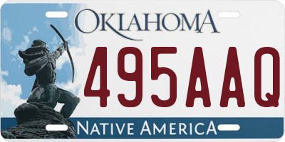 OK license plate 495AAQ