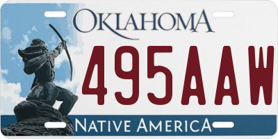 OK license plate 495AAW