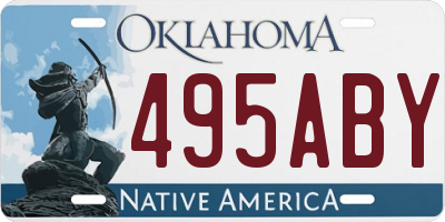 OK license plate 495ABY