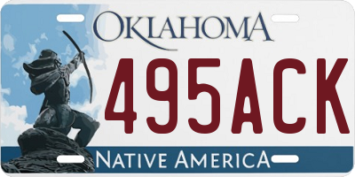 OK license plate 495ACK