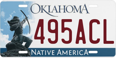 OK license plate 495ACL