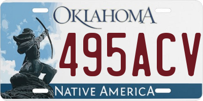 OK license plate 495ACV