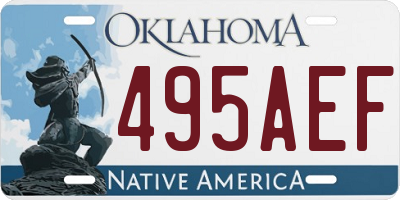 OK license plate 495AEF