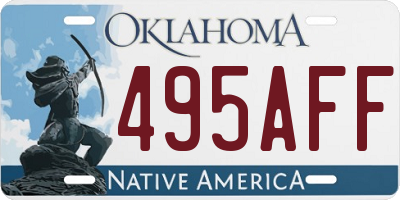 OK license plate 495AFF