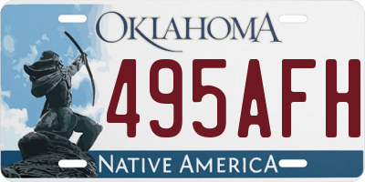 OK license plate 495AFH