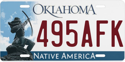 OK license plate 495AFK