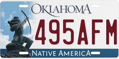 OK license plate 495AFM