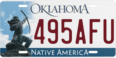 OK license plate 495AFU