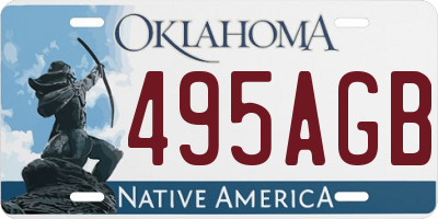 OK license plate 495AGB