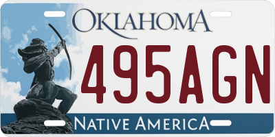 OK license plate 495AGN