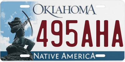 OK license plate 495AHA