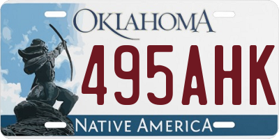 OK license plate 495AHK