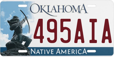 OK license plate 495AIA