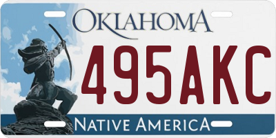 OK license plate 495AKC