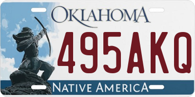 OK license plate 495AKQ