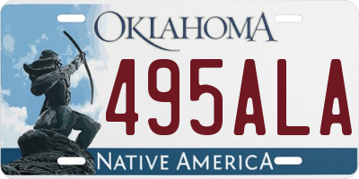 OK license plate 495ALA