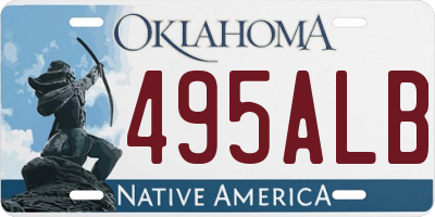 OK license plate 495ALB