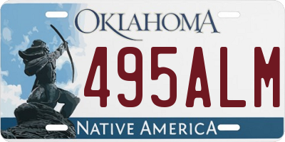 OK license plate 495ALM