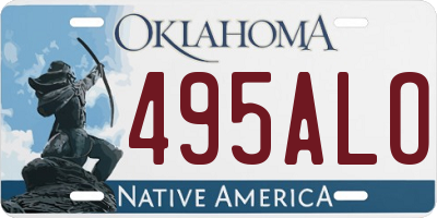 OK license plate 495ALO