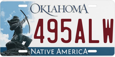 OK license plate 495ALW