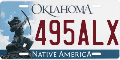 OK license plate 495ALX