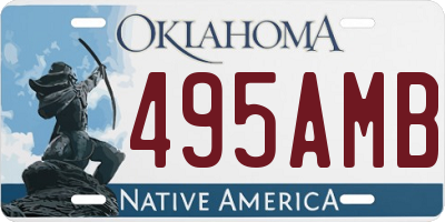 OK license plate 495AMB