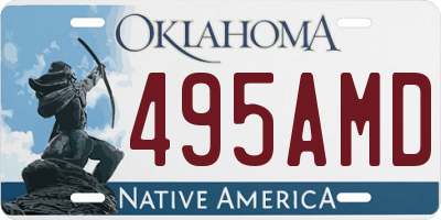OK license plate 495AMD