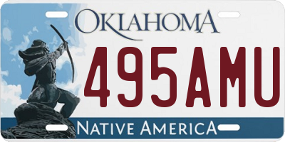 OK license plate 495AMU