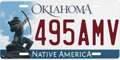 OK license plate 495AMV