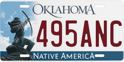 OK license plate 495ANC