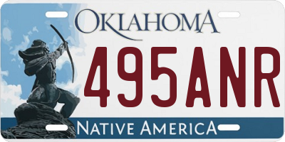 OK license plate 495ANR