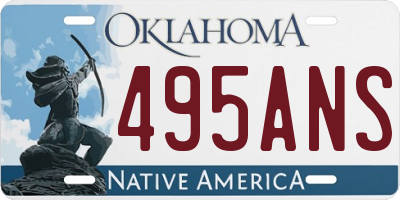 OK license plate 495ANS