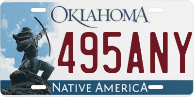 OK license plate 495ANY