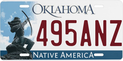 OK license plate 495ANZ