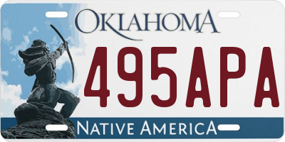 OK license plate 495APA