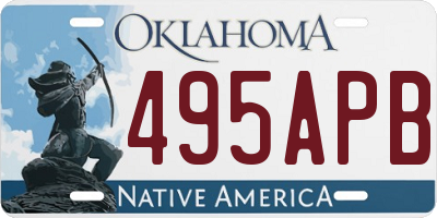 OK license plate 495APB