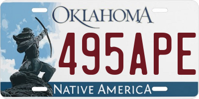 OK license plate 495APE