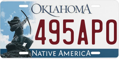 OK license plate 495APO