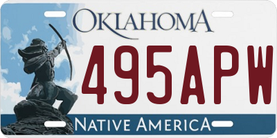OK license plate 495APW