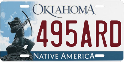OK license plate 495ARD