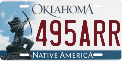 OK license plate 495ARR