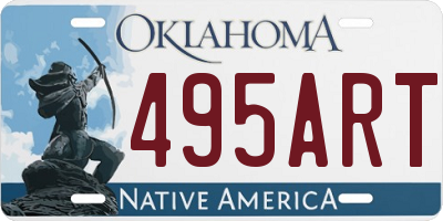 OK license plate 495ART