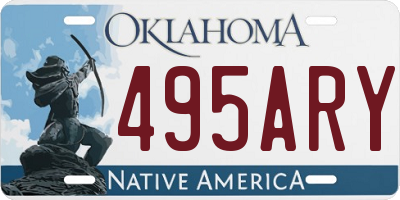 OK license plate 495ARY
