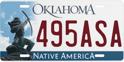 OK license plate 495ASA