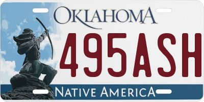 OK license plate 495ASH