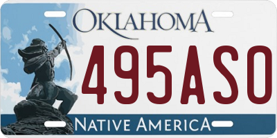 OK license plate 495ASO
