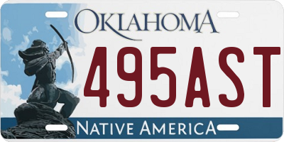 OK license plate 495AST