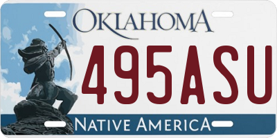 OK license plate 495ASU