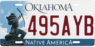 OK license plate 495AYB